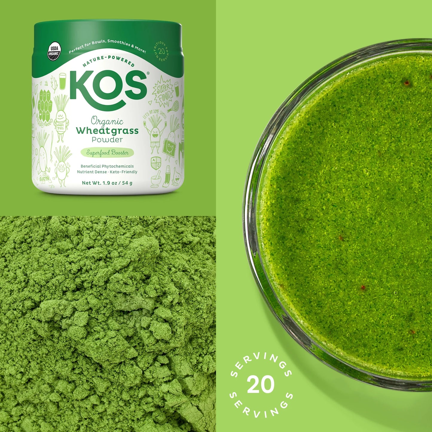 KOS Organic Wheatgrass Powder