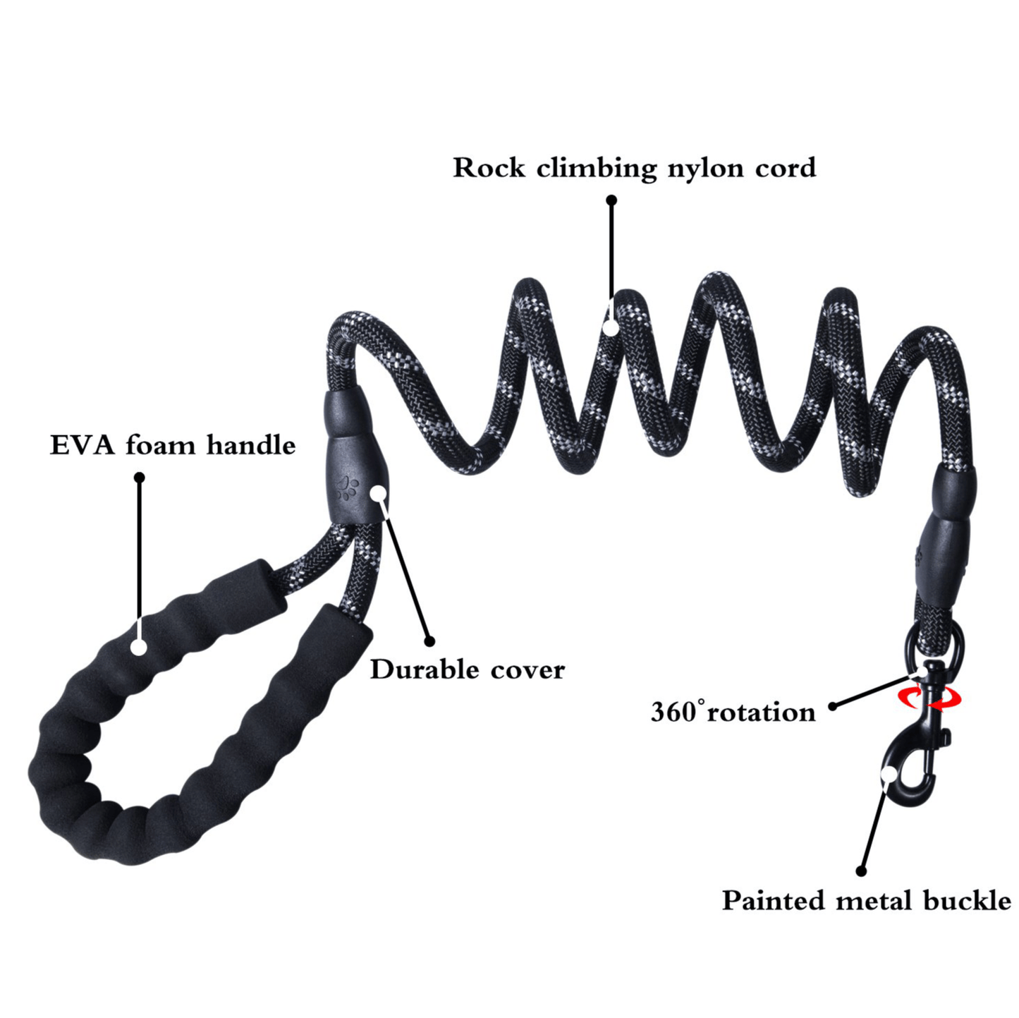 5FT Rope Leash W/ Comfort Handle