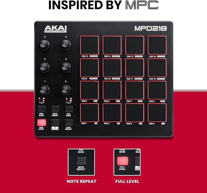 AKAI Professional MPD218 USB MIDI Drum Pad - Like New