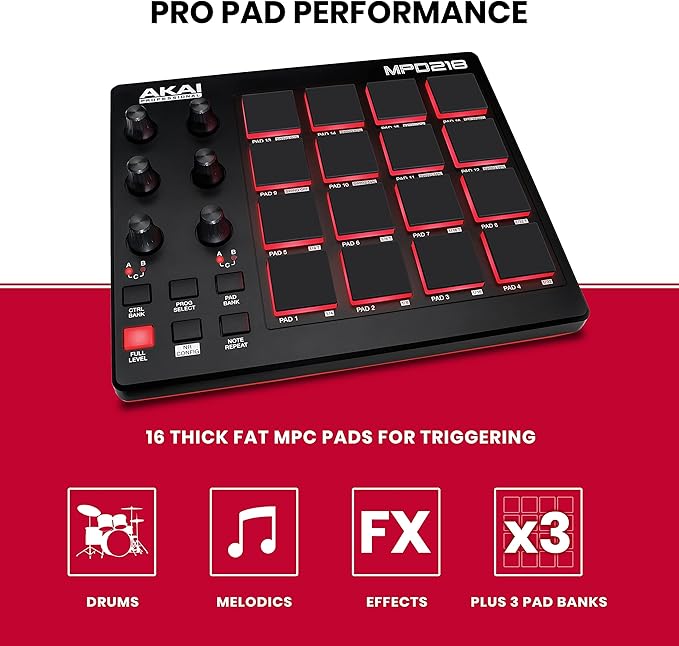 AKAI Professional MPD218 USB MIDI Drum Pad - Like New