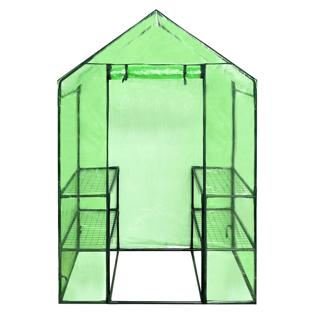 vidaXL Walk-in Greenhouse with 4 Shelves-3