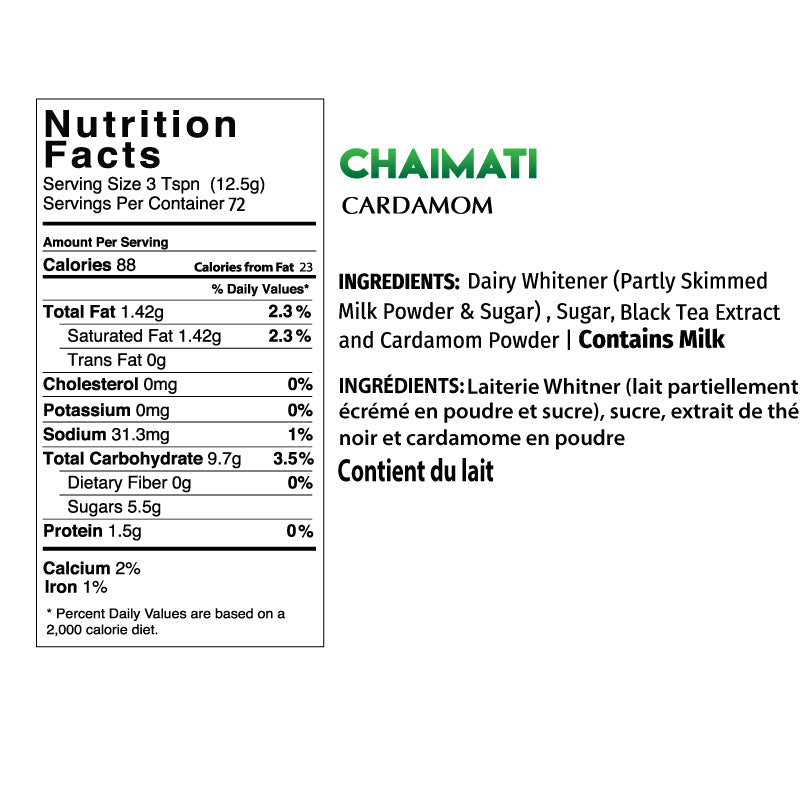 ChaiMati - Cardamom Chai Latte - Powdered Instant Tea Premix