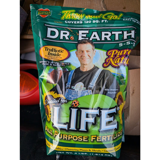 Dr. Earth LIFE 4lb bag 5-5-5 All Purpose Organic Fertilizer - Nurture Your Garden Naturally